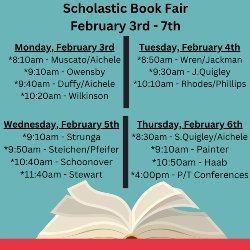 Book Fair Schedule